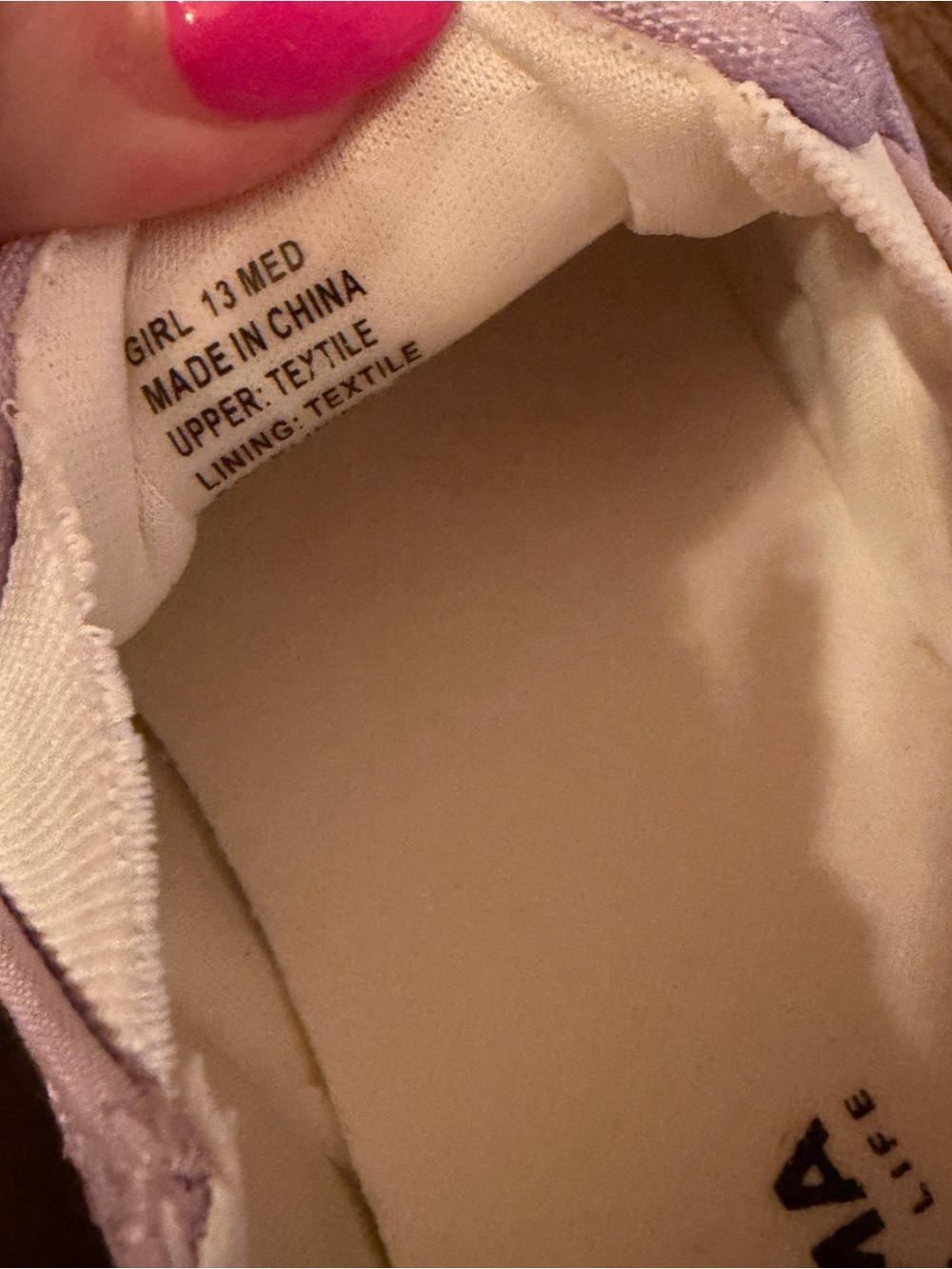 Sonoma Little Girls Size 13 Kids Slip-On Sneakers in Lavender - Picture 6 of 7